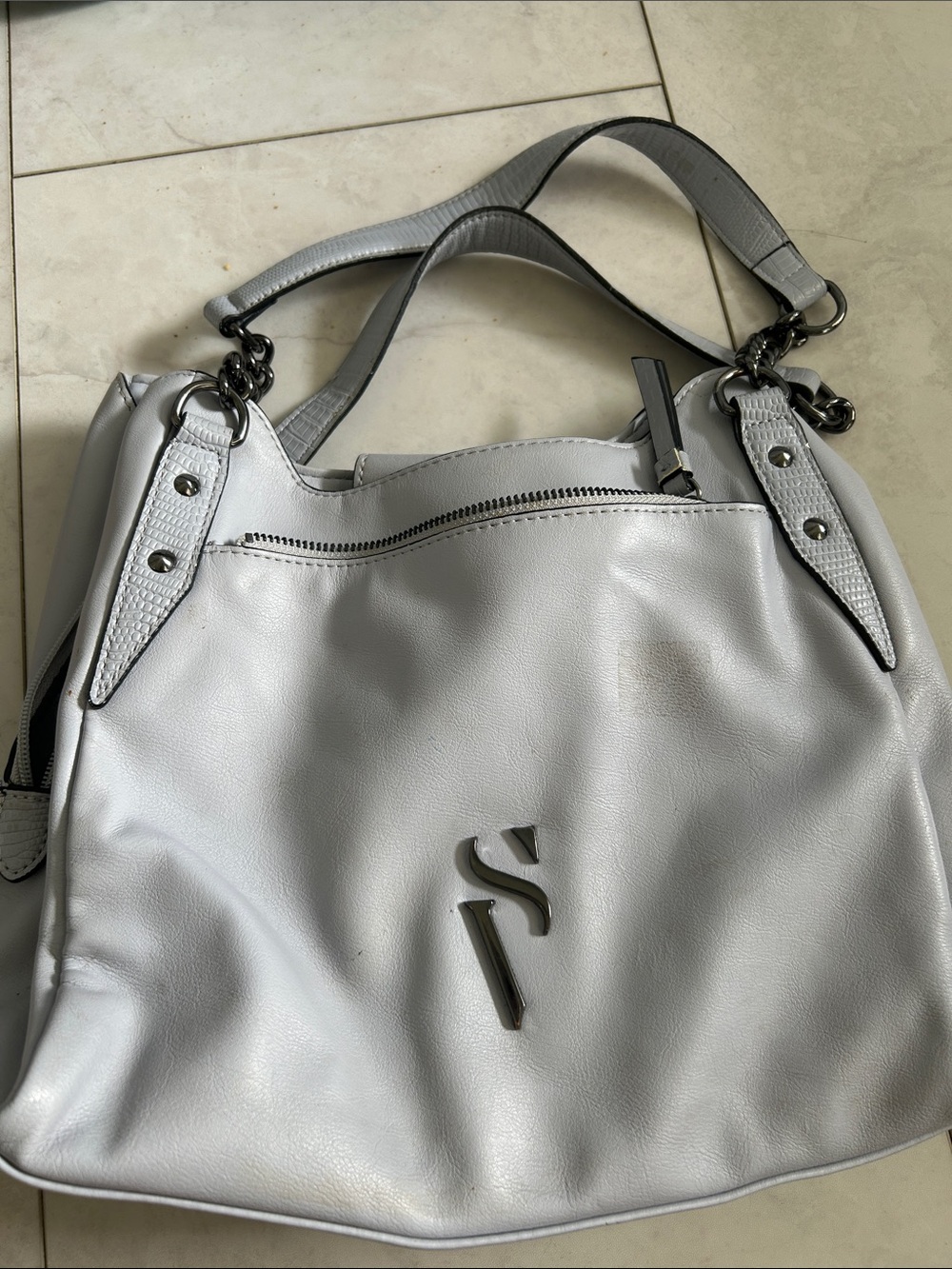 Women’s Silver Shoulder Bag - Stylish Everyday Tote